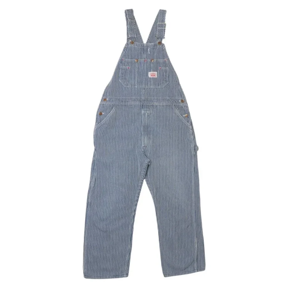 Vintage 90s Round House Denim Engineer Striped Overalls - Picture 3 of 13